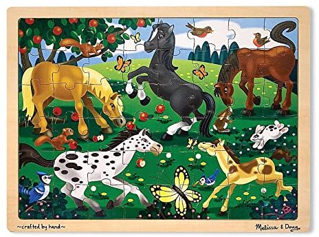 48 pcs Wooden Puzzle-Frolicking Horses