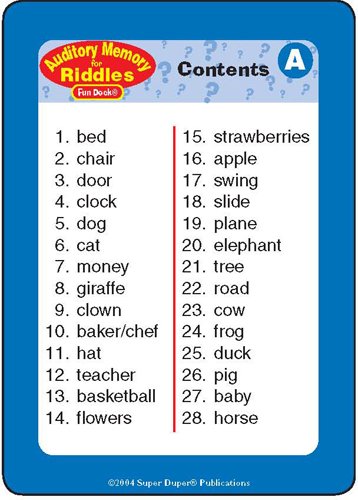 Auditory Memory for Riddles - Image 2