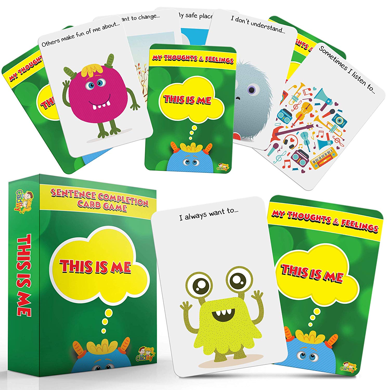This is Me: Sentence Completion Therapy Games | Used As Social Skills Games | Counseling Games | School Games | Play Therapy Toys for Parents & Professionals to Teach Kids to Express Feelings - Image 2