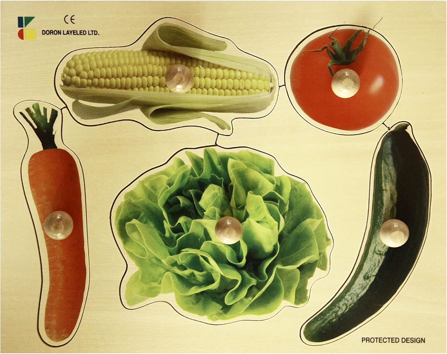 Doron Layeled Giant Wooden Puzzle - Vegetables