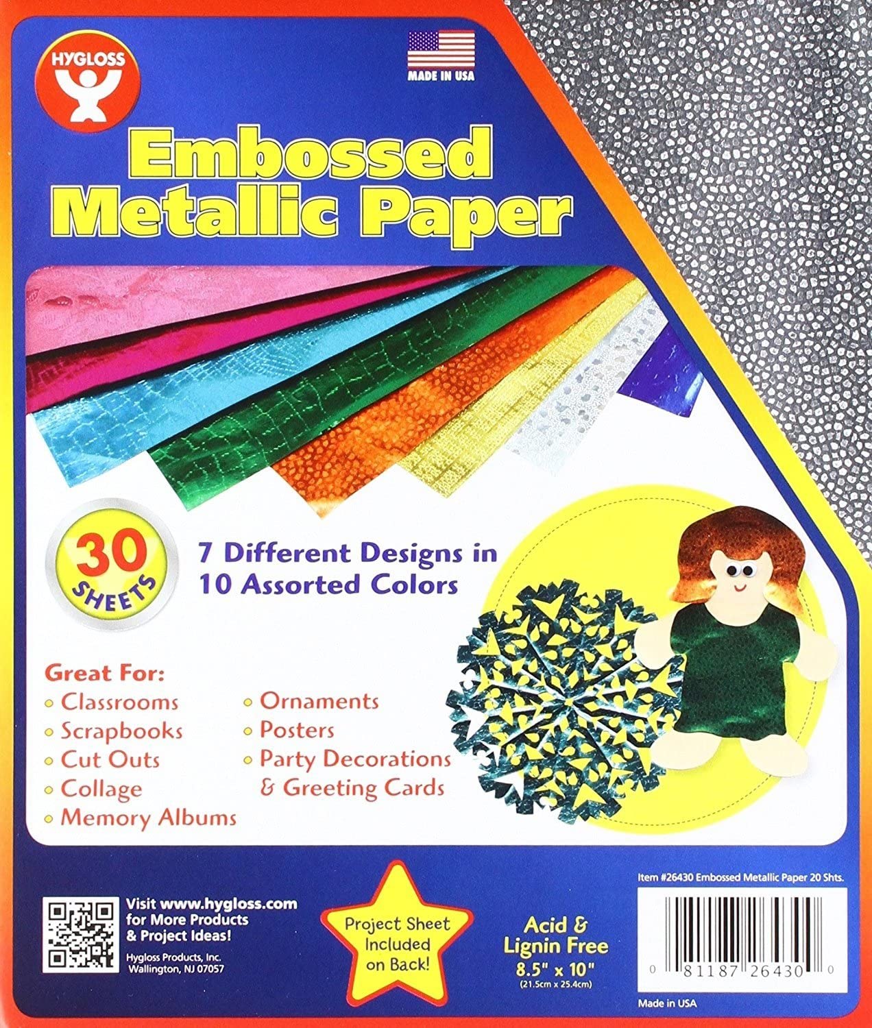 Embossed Metallic Paper