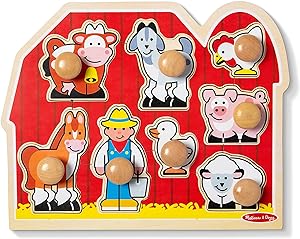 Jumbo Knob Wooden Puzzle - Farm Animals