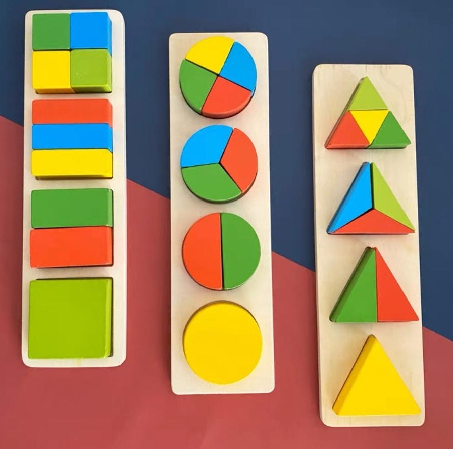Large Geometric Puzzle Set of 3