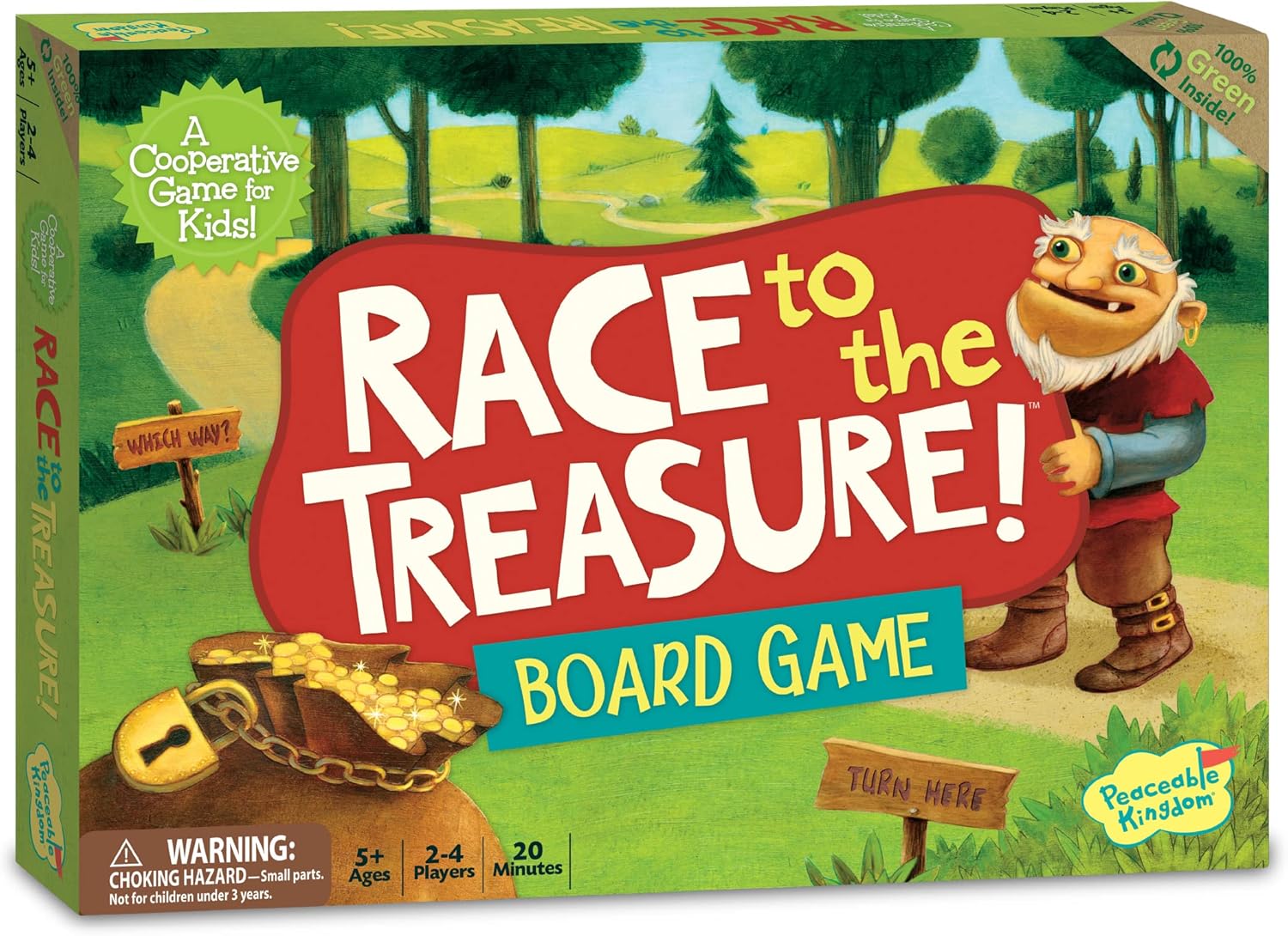 Peaceable Kingdom Race to the Treasure! Co-operative Path Building Game