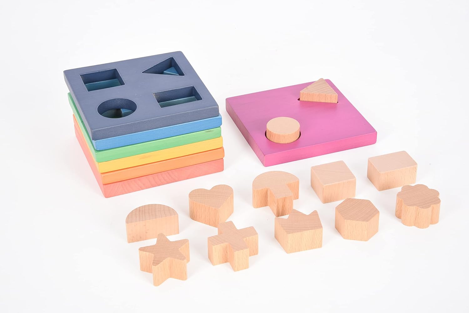Rainbow Wooden Shape Stacker