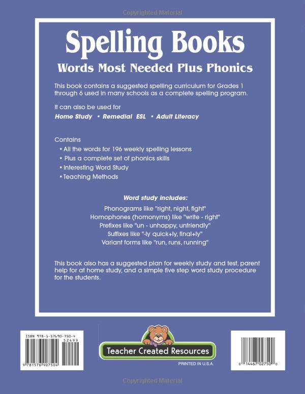 Spelling Book: Words Most Needed Plus Phonics by Dr Fry - Image 2