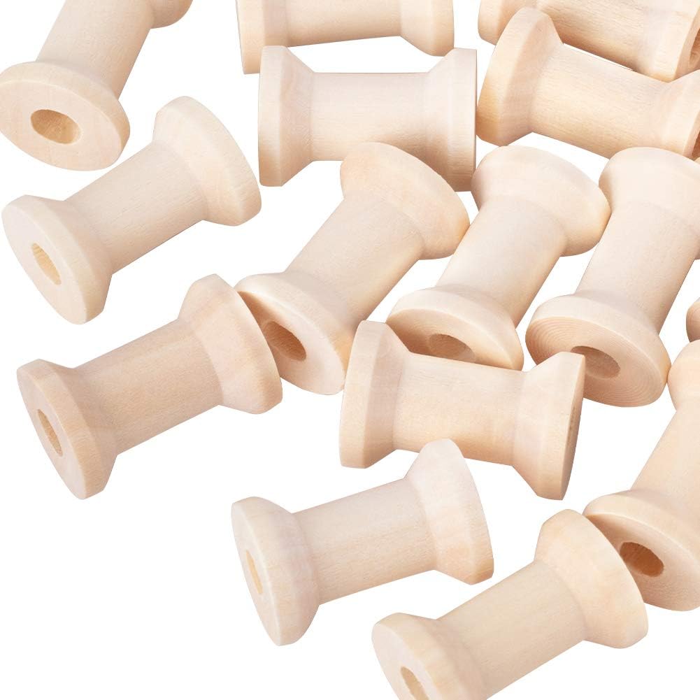 Unfinished Natural Wood Spool (20 x 30mm - Pack of 10)