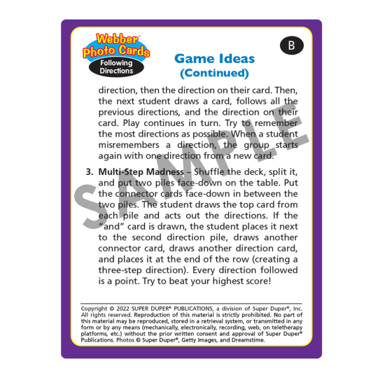 Photo Webber Cards - Following Directions - Image 3