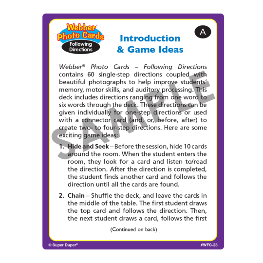 Photo Webber Cards - Following Directions - Image 2