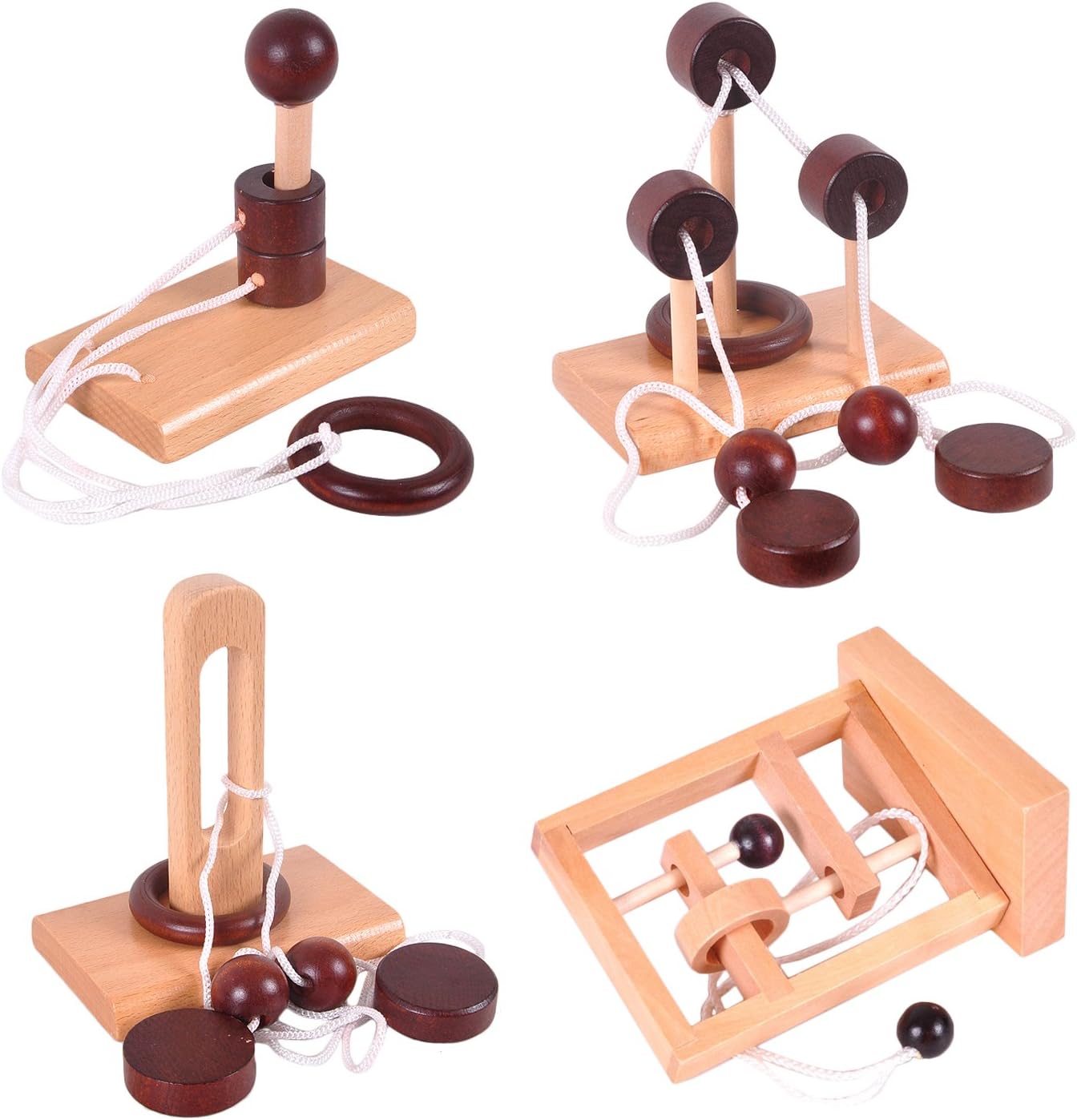 Wooden Rope Puzzle Set