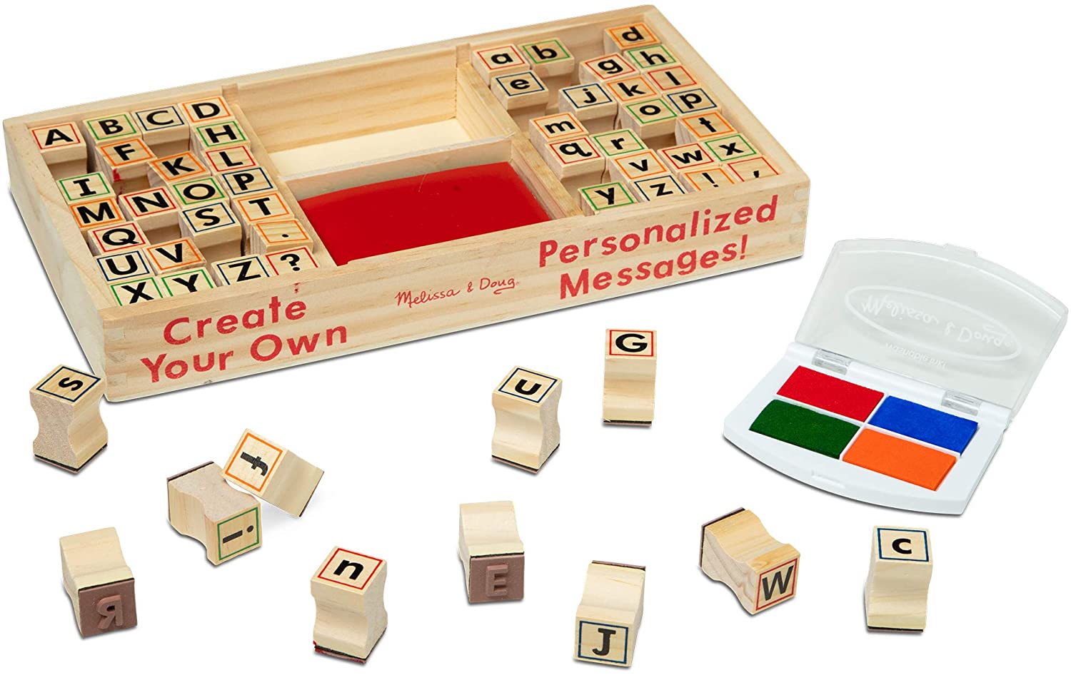 Wooden Stamp Set- 56 Stamps Upper & Lower Case