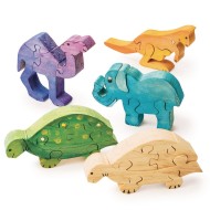 Decorate Wooden Safari Animal Puzzle