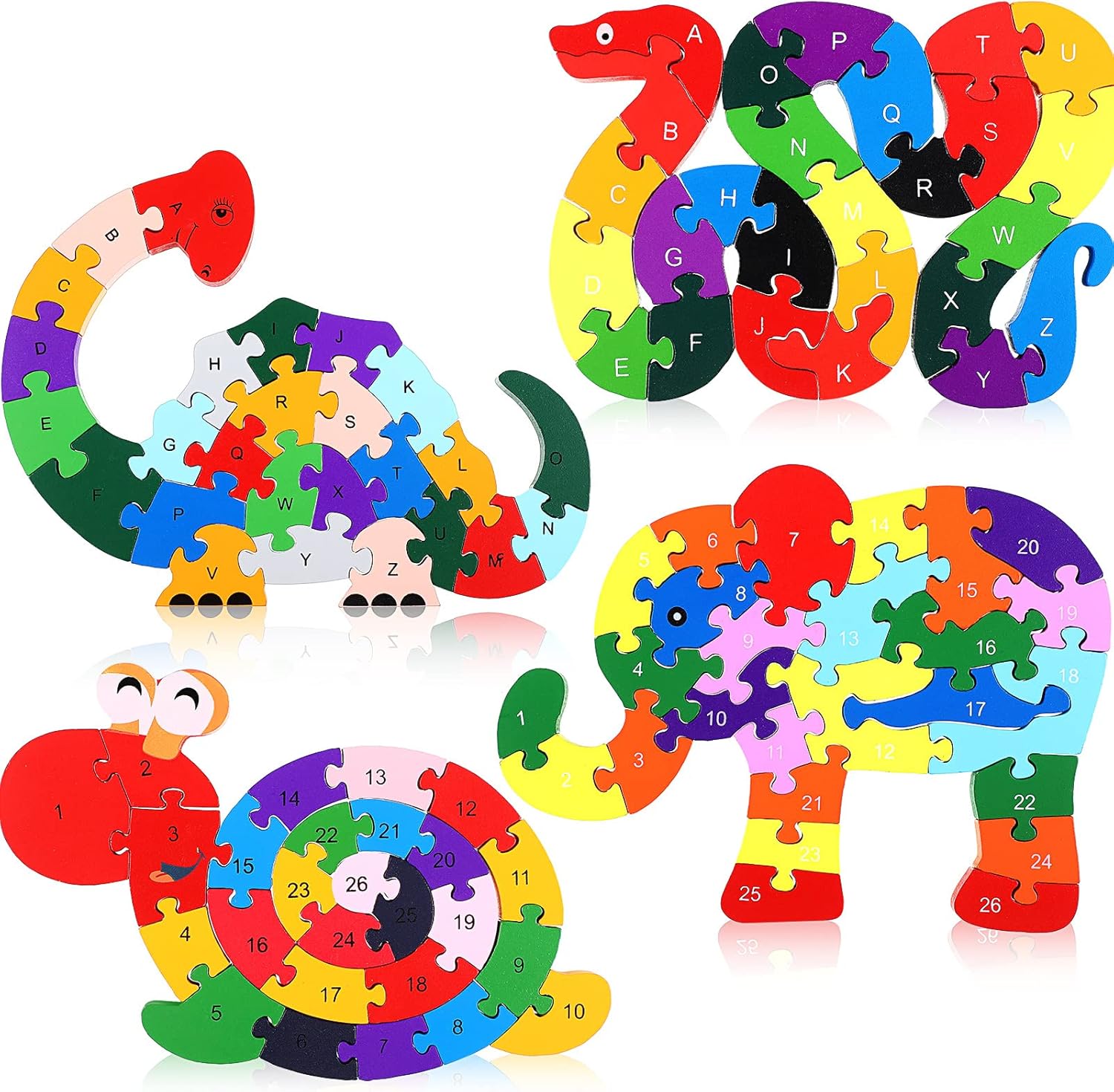 Numbers & Letters Wooden Animal Puzzle